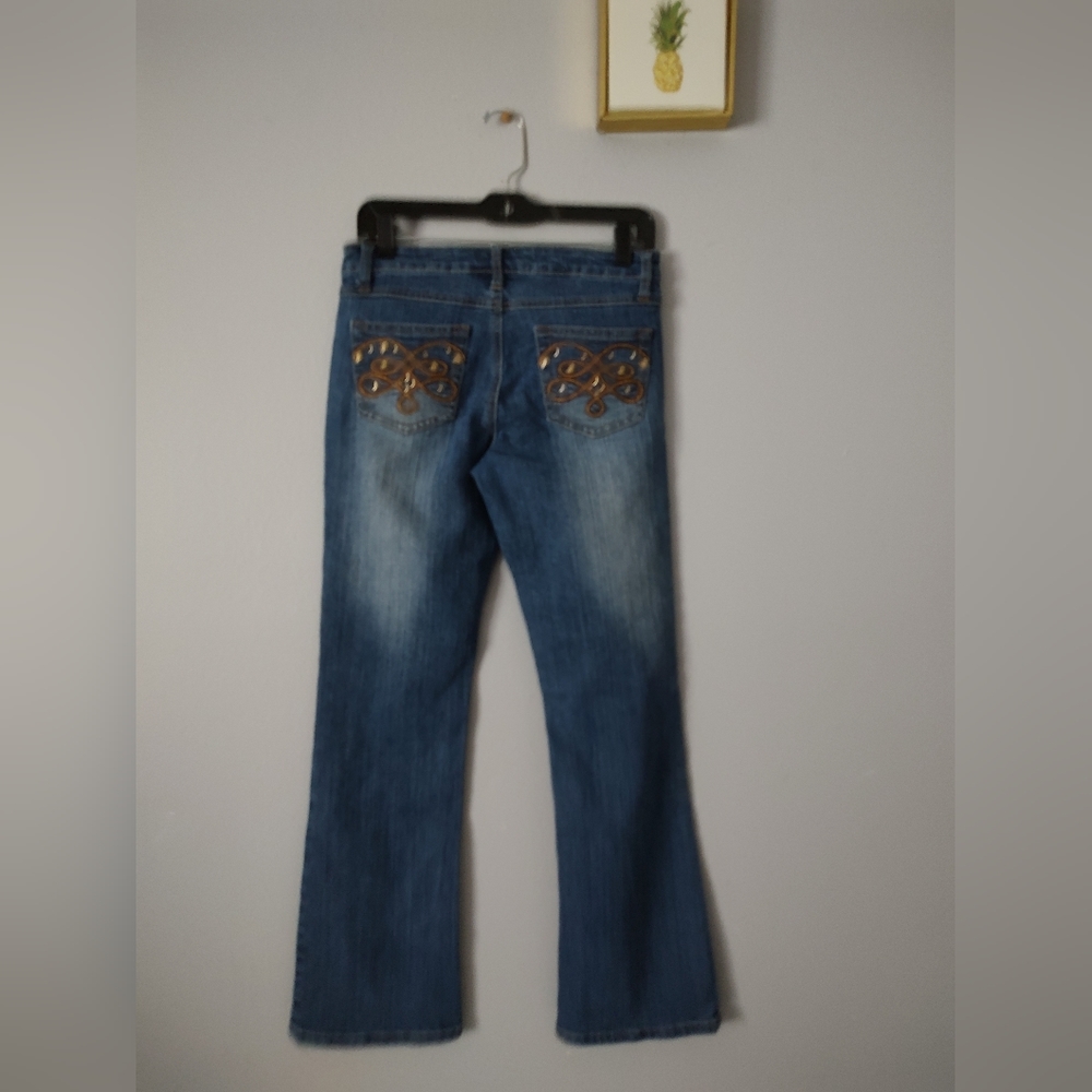 Jeans Women/Girls South Pole Vintage size 7 Blue Embroidery New Ziper Boot cut